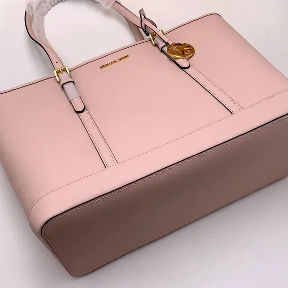 MICHAEL KORS POWDER BLUSH COLOR 
Jet Set Travel Large Saffiano Leather Tote Bag - Picture 13 of 14